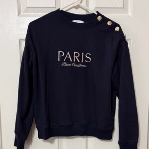 H&M Paris Embroidered Sweatshirt XS